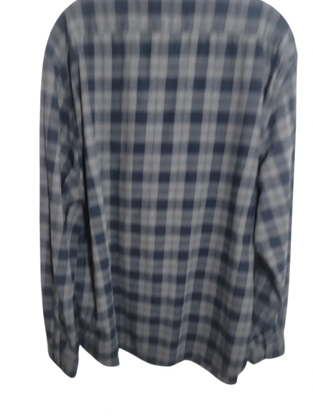 Banana Republic blue gray plaid flannel button down shirt men's size XL untucked